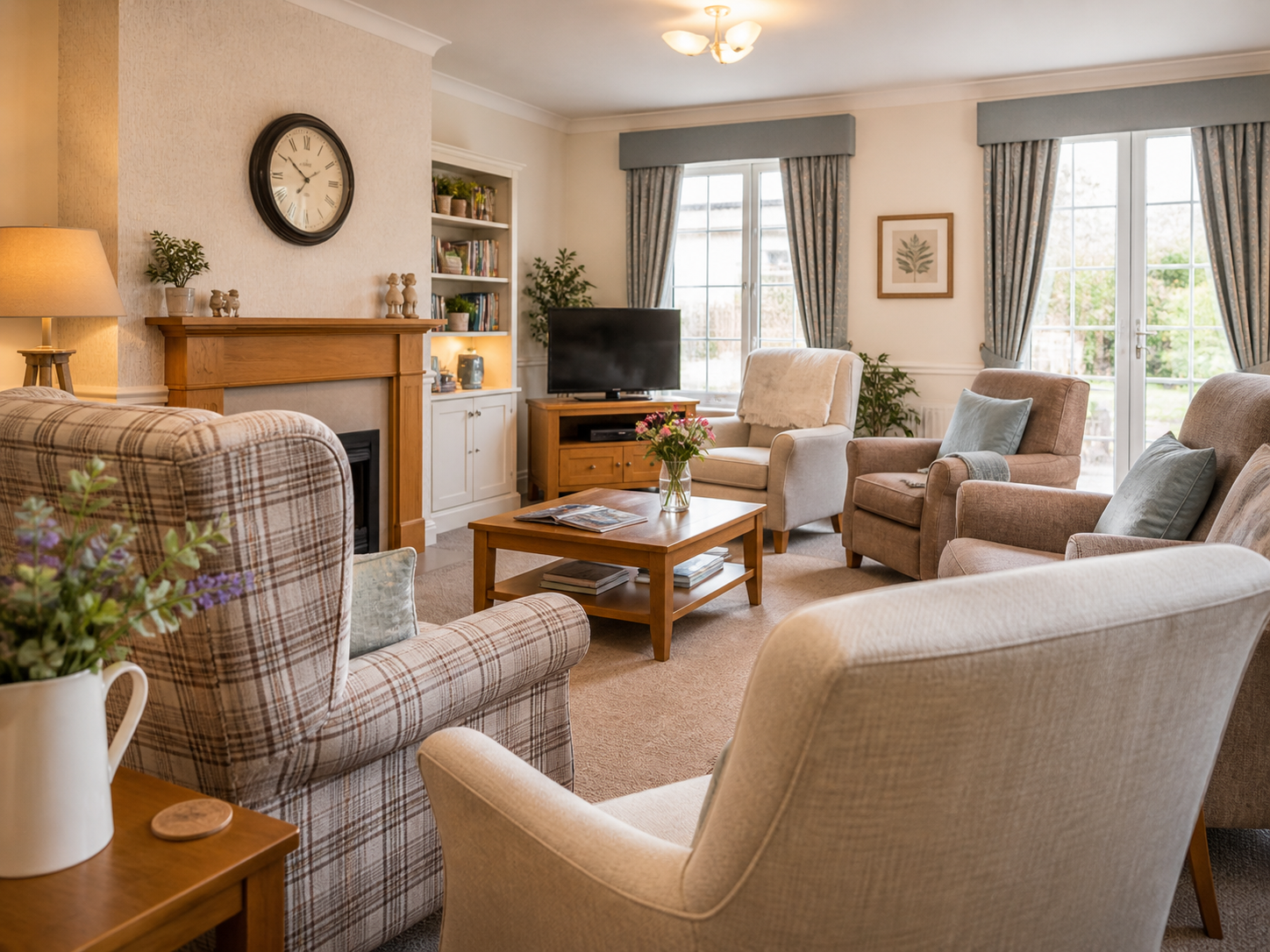Bright and comfortable shared living room